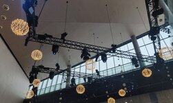 Electric chain hoists entertainment Electric chain hoists carry trusses with lighting