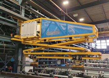 Konsolkran Metallverarbeitung Konsolkran mit Aufnahmevorrichtung für Metallstangen