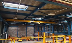 Indoor crane depot The overhead travelling crane is used to transport machine components and vehicle parts.