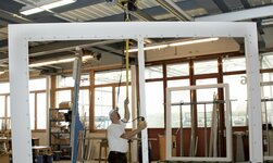 Aluminium Kransystem GISKB ALU in Schreinerei Alu Kransystem für das leichtgängige Transportieren von sperrigen Lasten