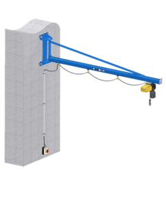 Potence murale GISKB Grue pivotante GISKB avec palan électrique à chaîne pour la manutention de marchandises à l'échelle d'une zone